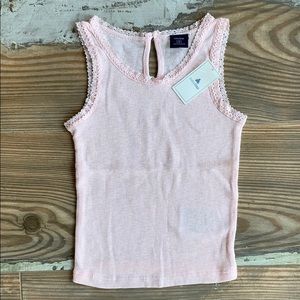 Pink lace lined tank
